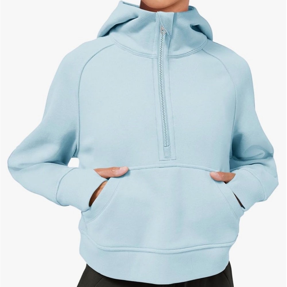 LASLULU Womens Hoodies Fleece Lined Collar Pullover 1/2 Zipper Sweatshirts